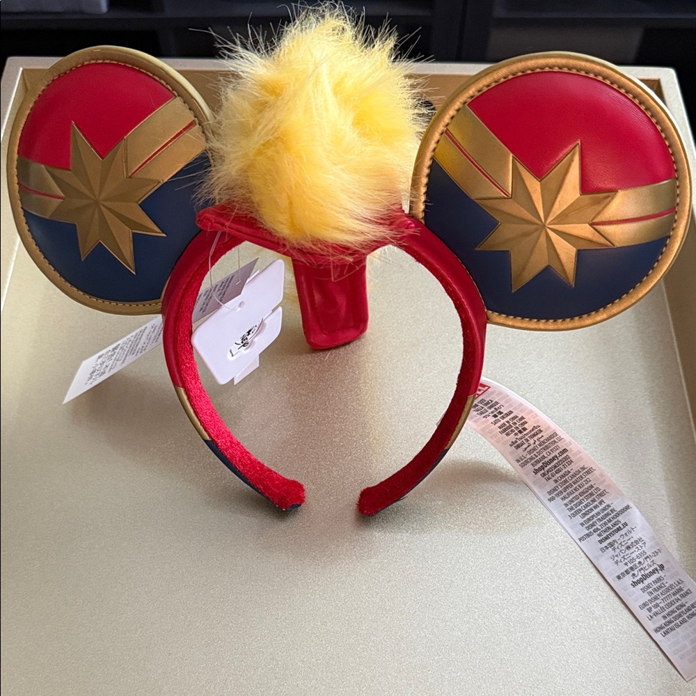Disney Captain Marvel Red and Gold Mouse Ears w/ Mohawk